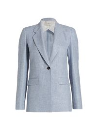 Women's Holder Linen-Blend Jacket - Pale Blue Melange - Size 4