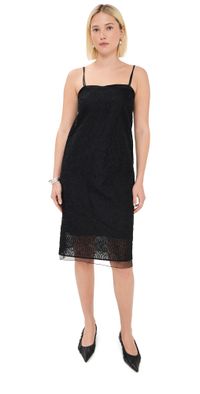 Another Tomorrow Embroidered Dress Black 42