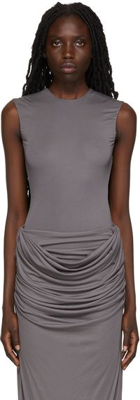Paris Georgia Gray Cut-Out Bodysuit