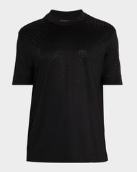 Men's Clubwear Cotton-Lyocell Jersey Rhinestone Logo T-Shirt