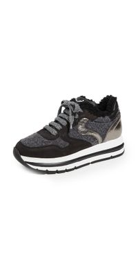 Voile Blanche Maran Shearling Platform Sneakers Black/Grey 40