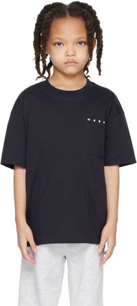 Marni Kids Navy Printed-Logo T-shirt