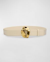 Abstract Buckled Leather Belt