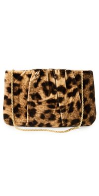 Loeffler Randall Serena Gathered Clutch Leopard One Size