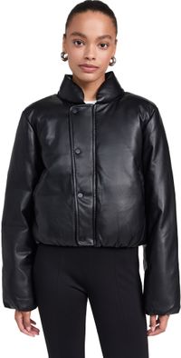 Joe's Jeans The Kiki Vegan Leather Bomber Jacket Black XL
