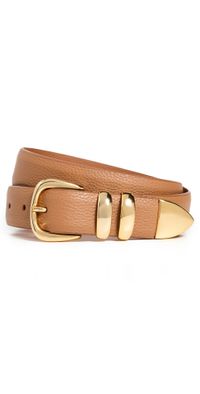 Anderson's Narrow Calf Leather Double Fastener Belt Medium Tan 70