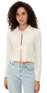 Line & Dot Anouk Tied Detailed Sweater Top Cream M