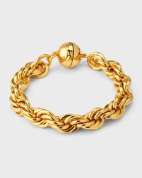 22K Gold Rope Chain Bracelet with Magnetic Clasp