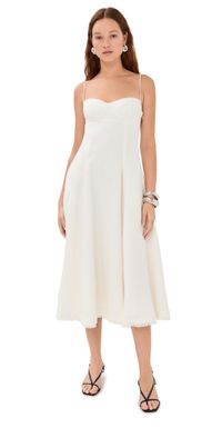 SIMKHAI Analise Bustier Midi Dress White L