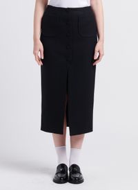 Margaux Lonnberg - Jupe crayon en laine vierge mélangée - Taille 38 - Noir