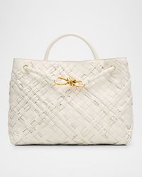 Small Andiamo Intrecciato Leather Top-Handle Bag