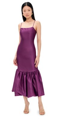 CAROLINE CONSTAS Sydney Ruffle Hem Gown Amethyst XXS