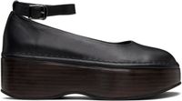AMOMENTO Black Platform Flats