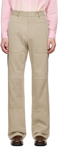 OPEN YY SSENSE Exclusive Taupe Square Reverse Patched Trousers