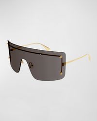 Studded Zinc Alloy Shield Sunglasses