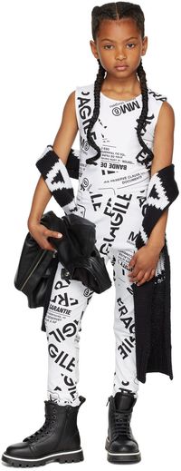 MM6 Maison Margiela Kids White All Over Printed Bodysuit