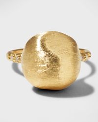 Africa 18K Yellow Gold and Diamond Ring, Size 7