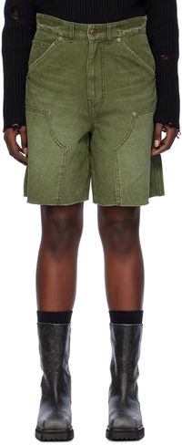 We11done Khaki Faded Shorts