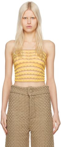 Isa Boulder SSENSE Exclusive Yellow & Beige Lacey Tube Top
