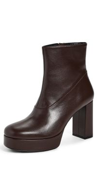 STAUD Jodie Platform Ankle Boots Espresso 40