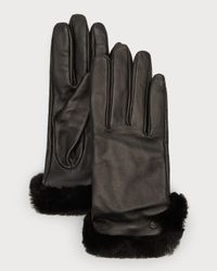 Leather & Shearling Vent Gloves