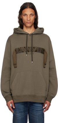 Lanvin Taupe Curb Lace Hoodie