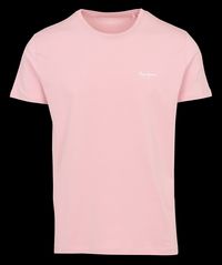Pepe Jeans - Tee-shirt droit uni avec logo poitrine - Taille XL - Rose