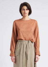 Humanoid - Top col rond en coton - Taille L - Orange