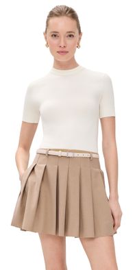 SIMKHAI Abbie Short Sleeve Mini Dress Cream Multi L