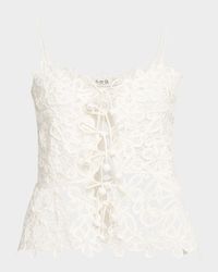 Iyla Embroidered Tie-Front Top