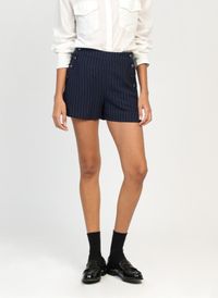 An'ge - Short taille haute rayé - Taille XL - Bleu