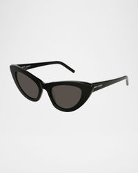 Lily Cat-Eye Acetate Sunglasses, Black