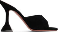 Amina Muaddi Black Lupita Slipper Heeled Sandals