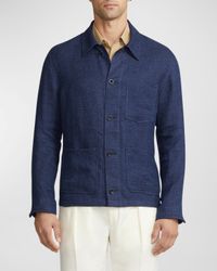 Men's Burnham Hand-Tailored Linen-Silk Jacket
