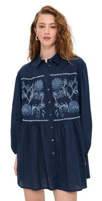 Tanya Taylor Pippa Dress Maritime Blue XL