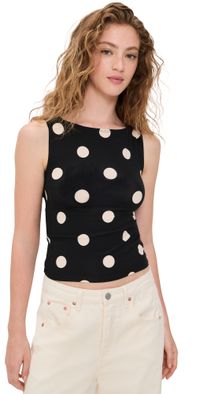 Reformation Dusk Knit Top Moon Dot M