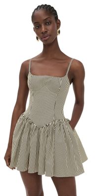 Fe Noel Maxine Mini Dress Black And Bone Stripe L