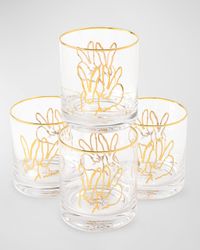 Double Bunny Old Fashioned Glasses, Set of 4
