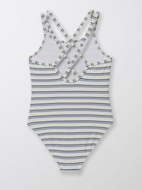 Cyrillus - Maillot de bain 1 pièce - rayé - Taille 8A - Bleu