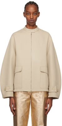 Ferragamo Beige Bungee-Style Jacket