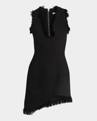 Raw-Edge Sleeveless Denim Mini Curve Dress