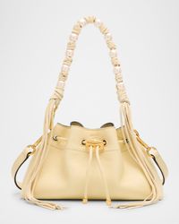 Cinch Small Pearly-Embellished Leather Shoulder Bag