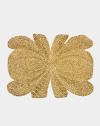 Peacock Hand-Beaded Placemat, Gold