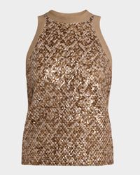 Paillette Embroidered Jersey Tank Top