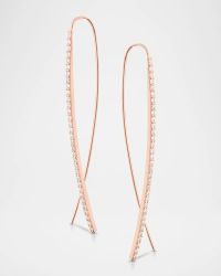 Reckless Narrow Upside Down Hoop Earrings in Rose Gold