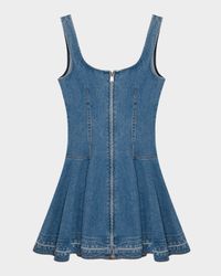 Eleodra Denim Fit-&-Flare Mini Dress