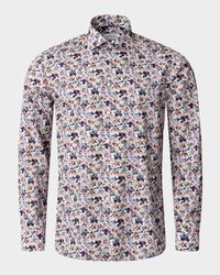 Men's Slim-Fit Cotton Floral Sport Shirt