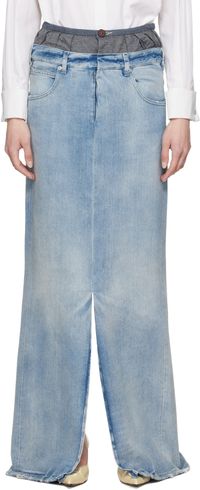Maison Margiela Blue 'Anonymity Of The Lining' Denim Maxi Skirt