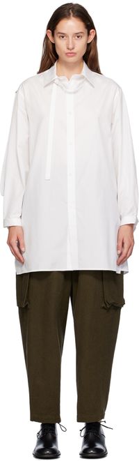 Y's White Open Tab Shirt