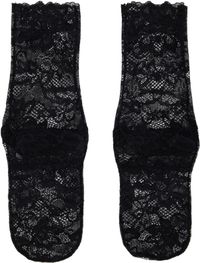 UNDERCOVER Chaussettes noires en dentelle à motif fleuri